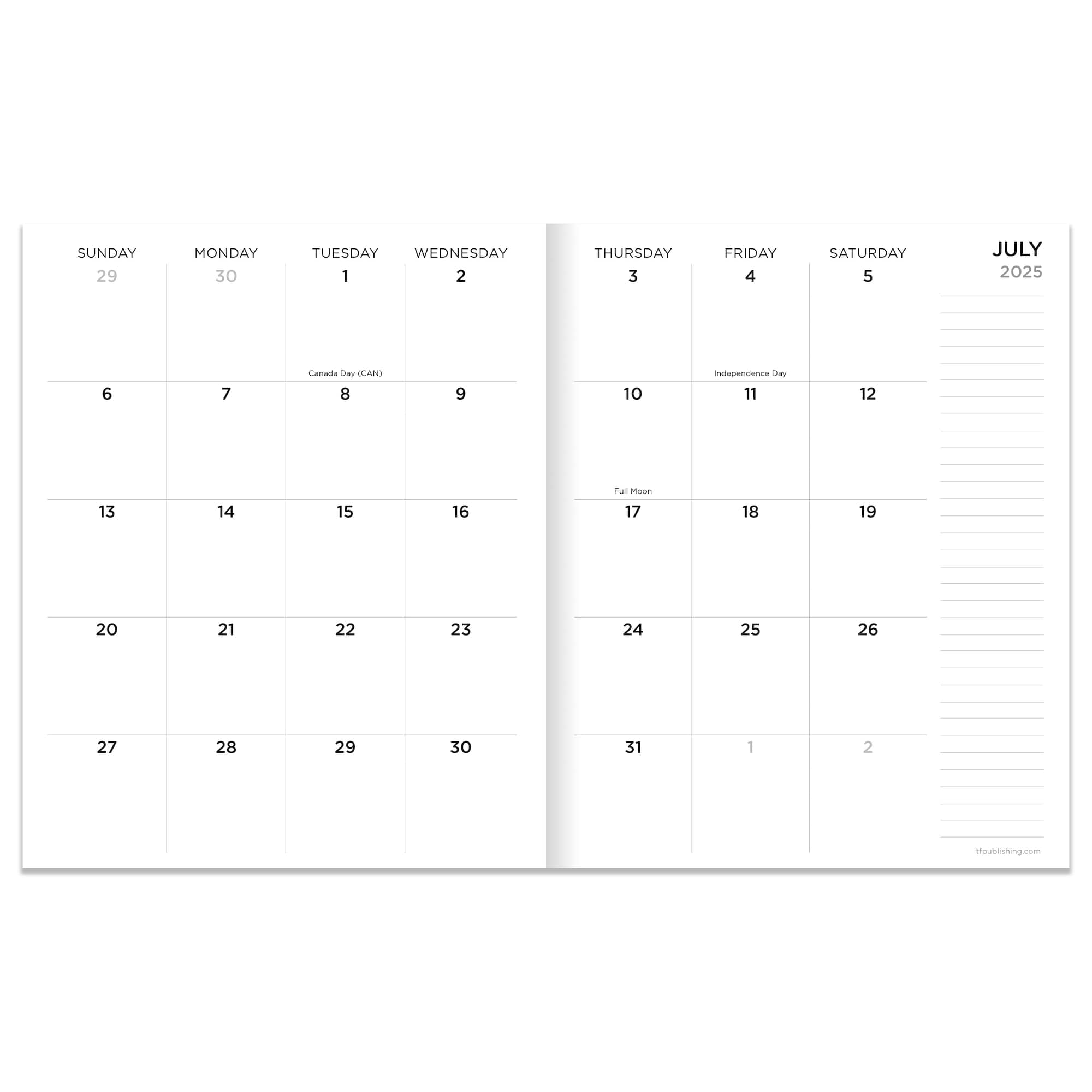 TF Publishing 2025-2026 Jade Medium Monthly Planner